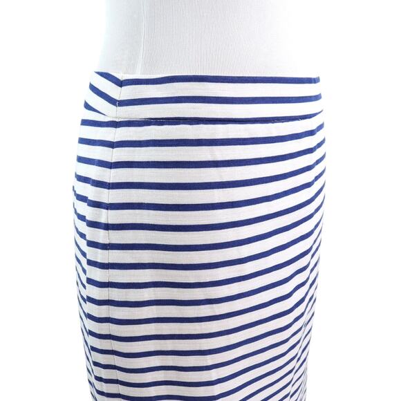 NWT J Crew Size 4 The Pencil Skirt Lined Nautical Stripe Blue White - Picture 10 of 12